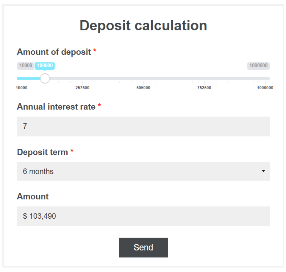 Deposit calculator