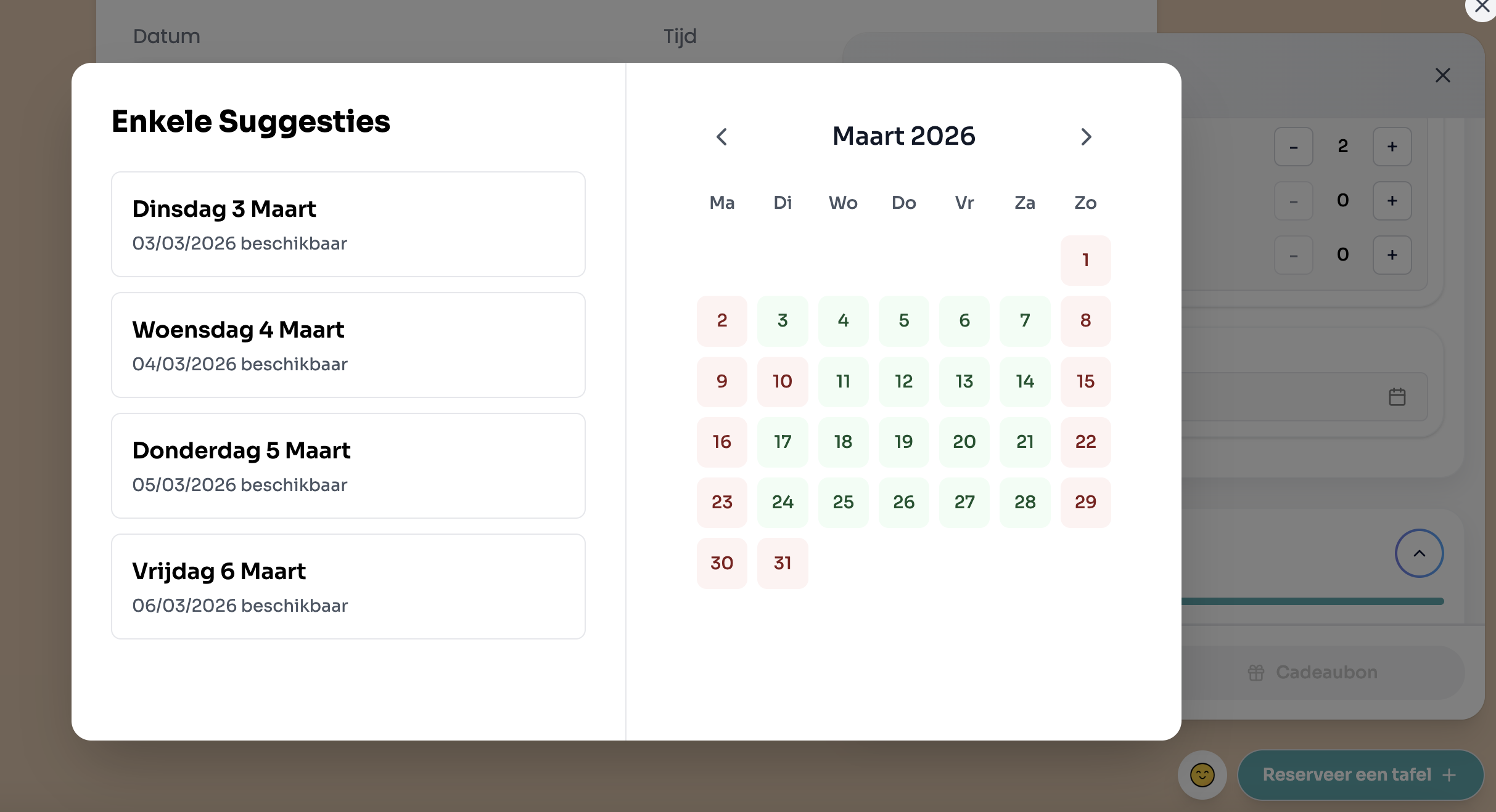 Via widget niet aanklikbaar