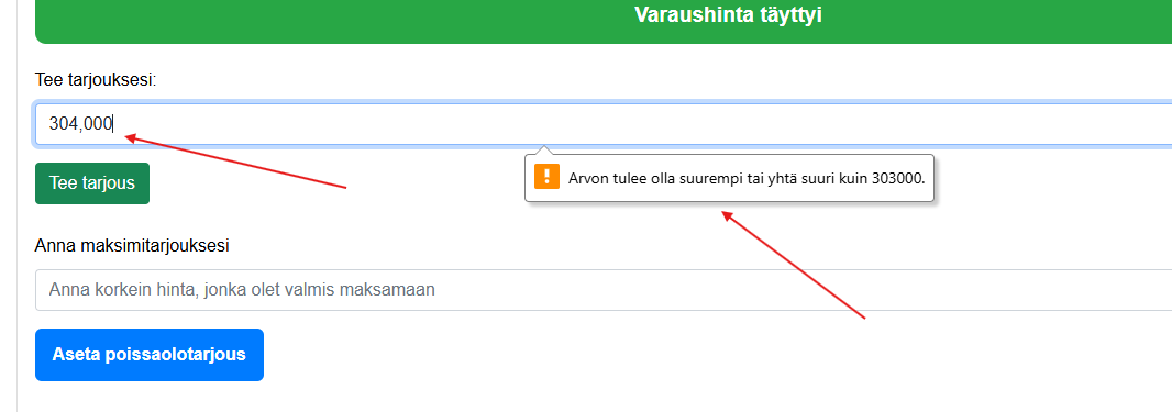 Still need to adjust the prices. Also the error message is wrong.