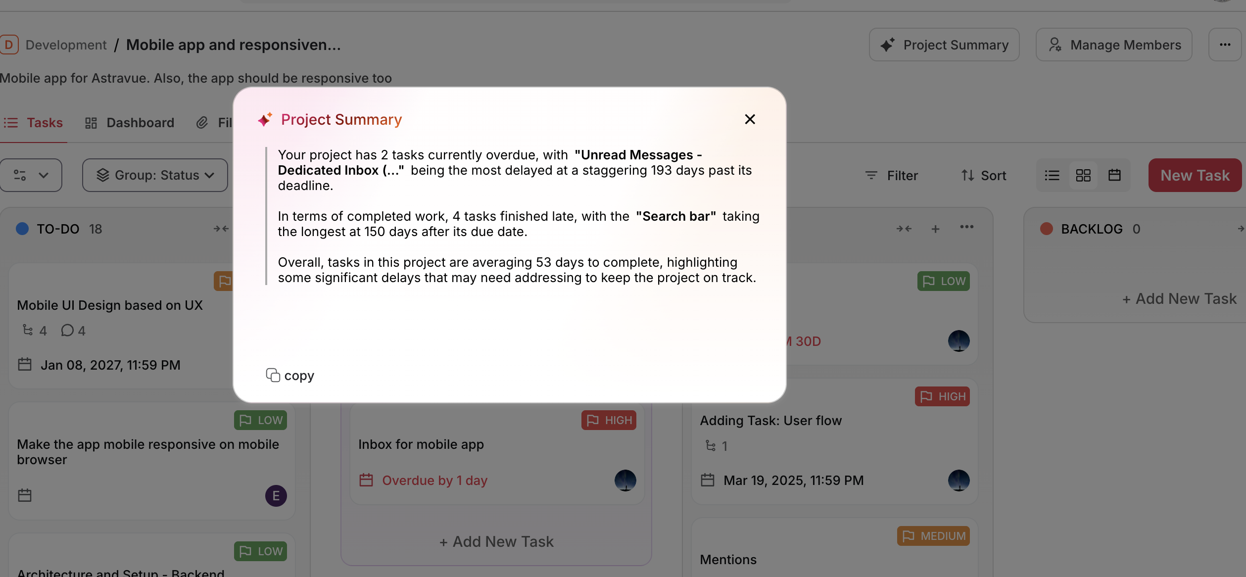 Astravue project summary