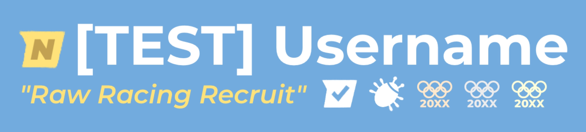 Example of badges on a user account