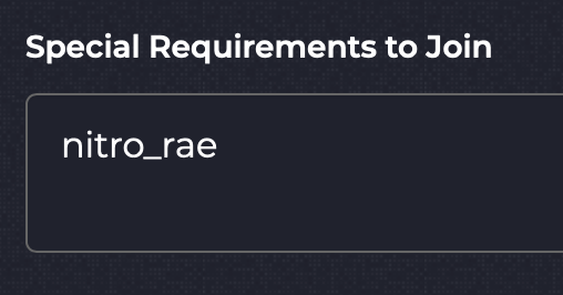 Username accidentally placed in a team's "Special Requirements" field