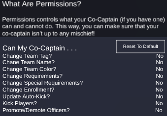Permissions Menu In Game!