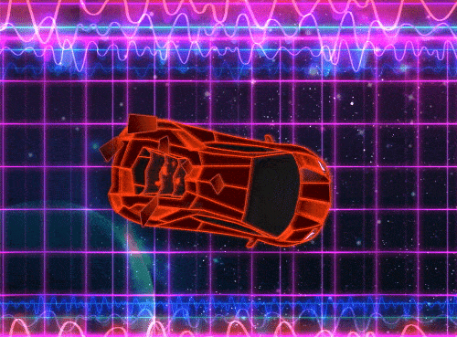 Error 500 animation on a Neon space track.