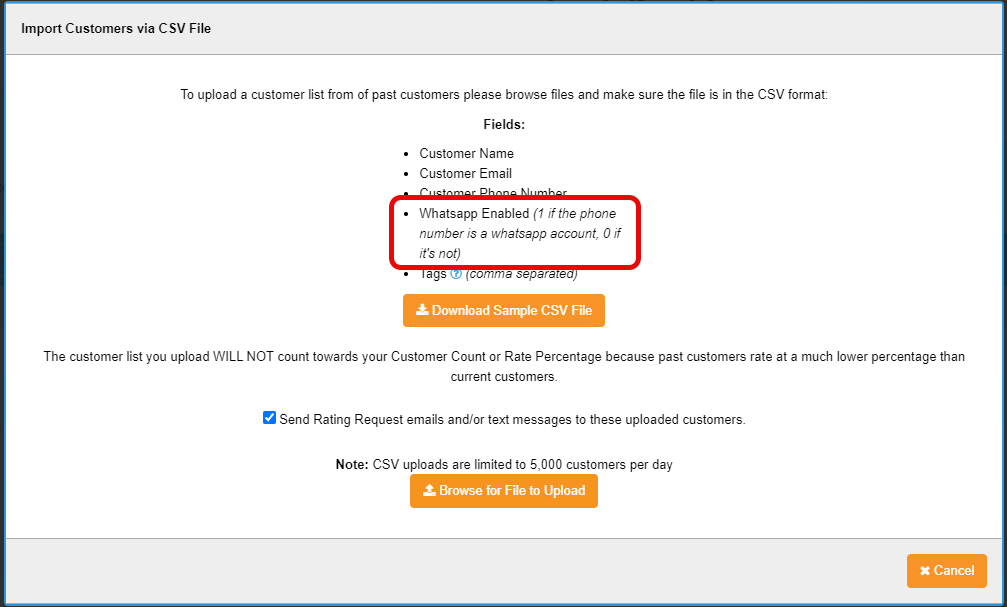 Also have it for user back office CSV file uploads