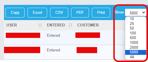 Available in the customer's tab in the user's back office