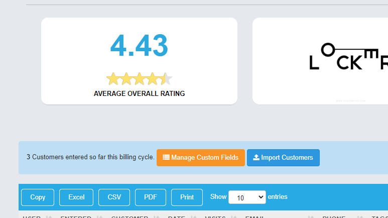 Located in the user back office customer tab