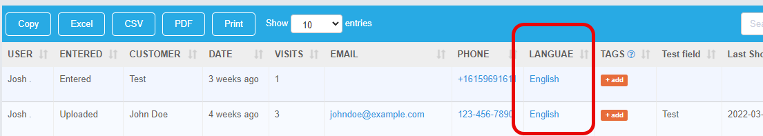 Can change a specific customer's preferred language
