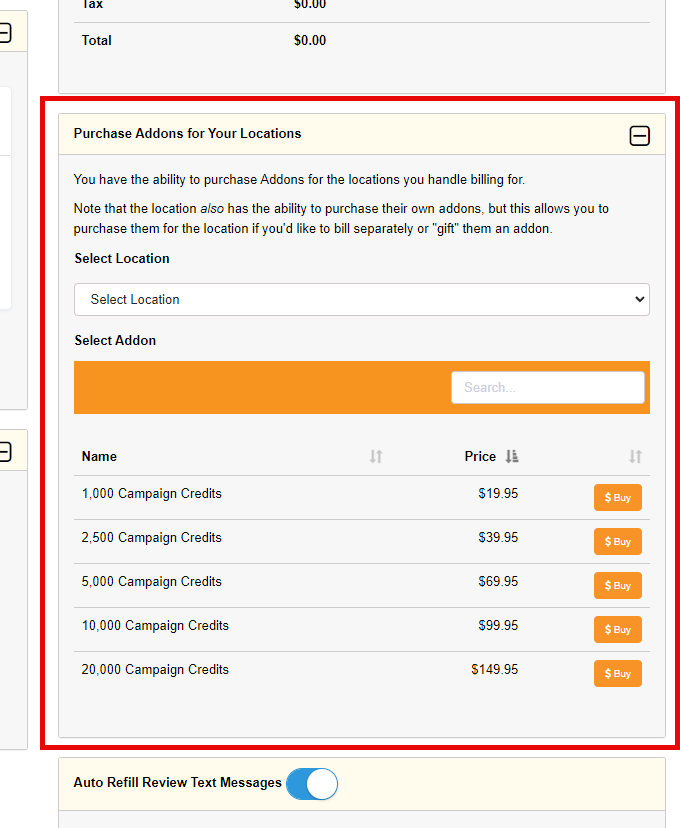 Located in the partner back office -&gt; settings -&gt; billing tab
