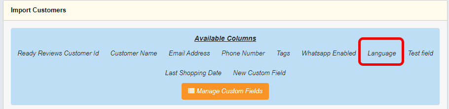 The importer tool supports multiple languages